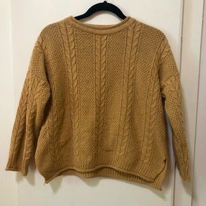 Cable knit brown sweater